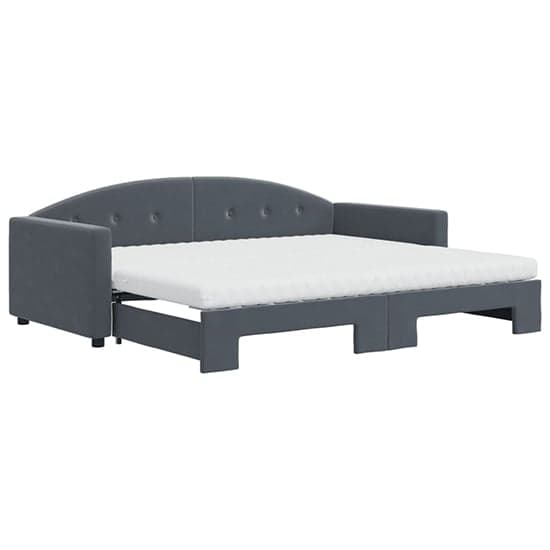 Kansas Velvet Daybed With Guest Bed And Mattress In Dark Grey_2