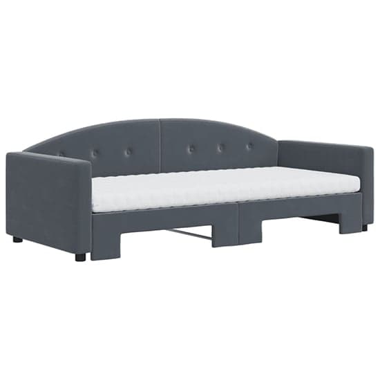 Kansas Velvet Daybed With Guest Bed And Mattress In Dark Grey_3