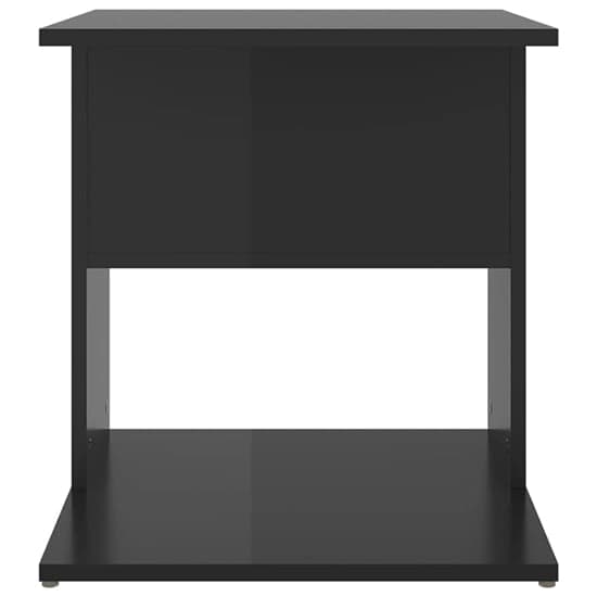 Kaori High Gloss Side Table With Shelves In Black_3