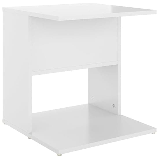 Kaori High Gloss Side Table With Shelves In White_2