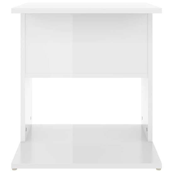 Kaori High Gloss Side Table With Shelves In White Furniture in Fashion