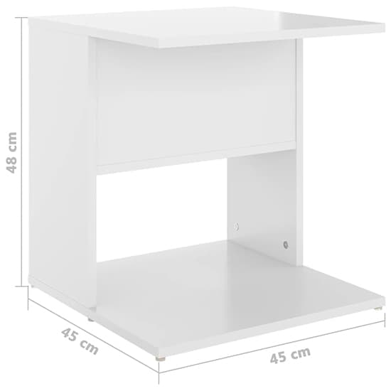 Kaori High Gloss Side Table With Shelves In White Furniture in Fashion