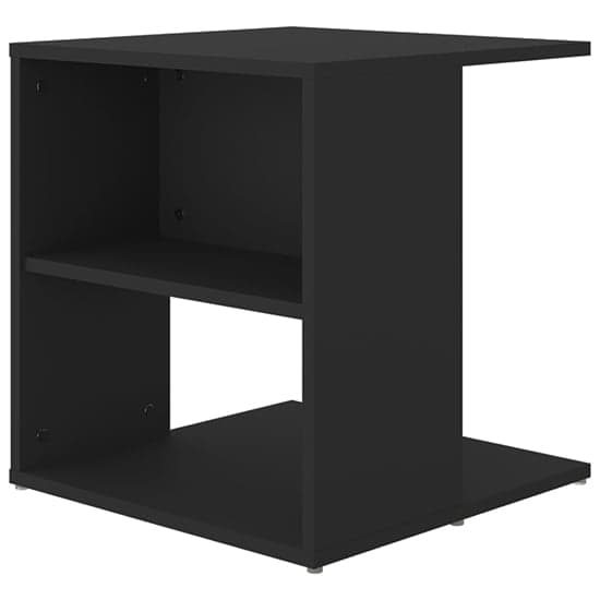 Kaori Wooden Side Table With Shelves In Black_4
