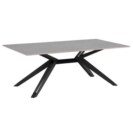 Kara Rectangular Stone Coffee Table With Black Metal Base Furniture