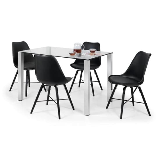 Kaili Dining Chair With Black Seat And Black Legs In Pair_2