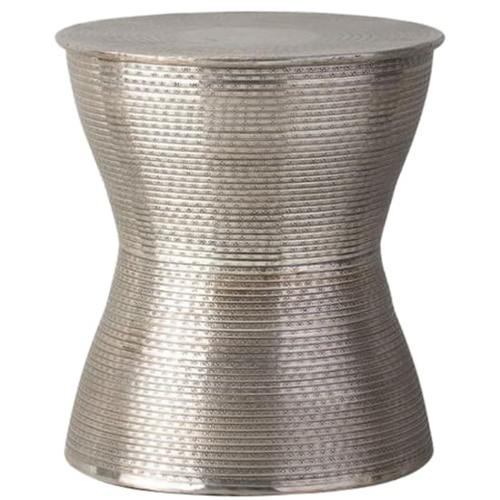 Kariba Round Metal Side Table In Antique Silver_2