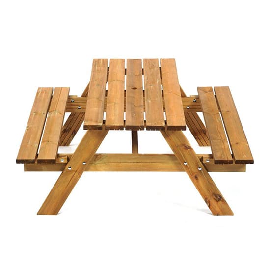 Karis Scandinavian Pine Picnic Table With 6 Seater Benches_3