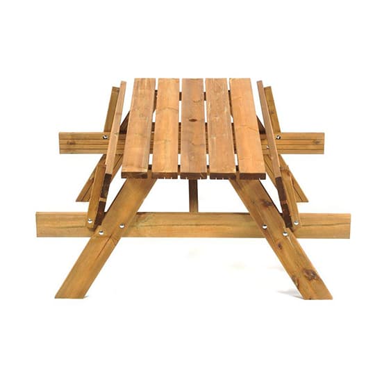 Karis Scandinavian Pine Picnic Table With 6 Seater Benches_4