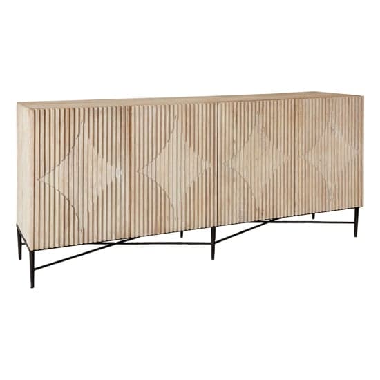 Karot Wooden Sideboard With 4 Doors In Light Grey_2
