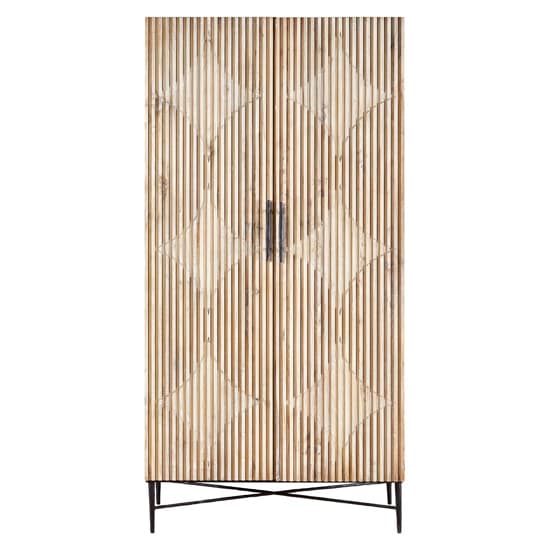 Karot Wooden Wardrobe With 2 Doors In Light Grey_4
