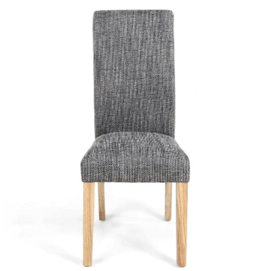 Kaduna Scroll Back Tweed Grey Dining Chairs In Pair_2