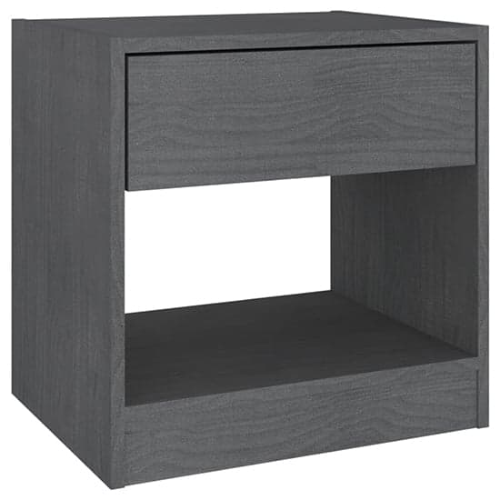 Kasia Pinewood Bedside Cabinet With 1 Drawer In Grey_2