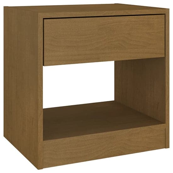 Kasia Pinewood Bedside Cabinet With 1 Drawer In Honey Brown_2