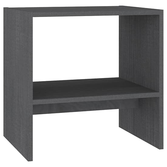 Kasia Pinewood Bedside Cabinet With Undershelf In Grey_3
