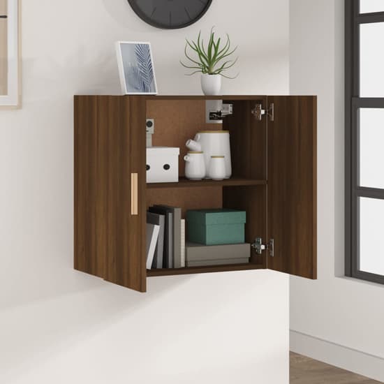 Kason Wooden Wall Storage Cabinet With 2 Doors In Brown Oak_2