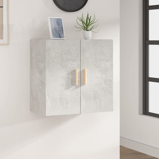 Kason Wooden Wall Storage Cabinet With 2 Doors In Concrete Effect_1