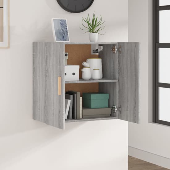 Kason Wooden Wall Storage Cabinet With 2 Doors In Grey Sonoma Oak_2