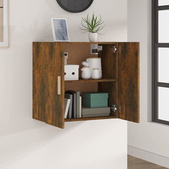 Kason Wooden Wall Storage Cabinet With 2 Doors In Smoked Oak_2