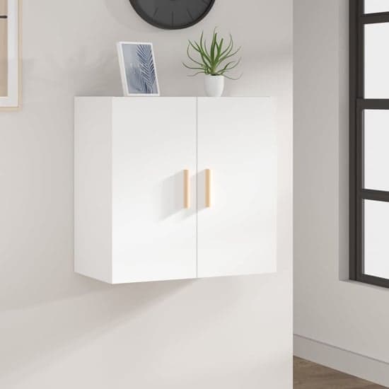 Kason Wooden Wall Storage Cabinet With 2 Doors In White_1