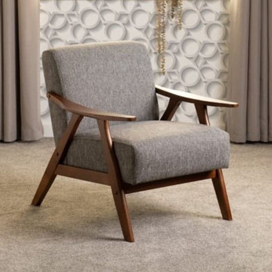 Kassel Fabric Accent Chair In Grey_1