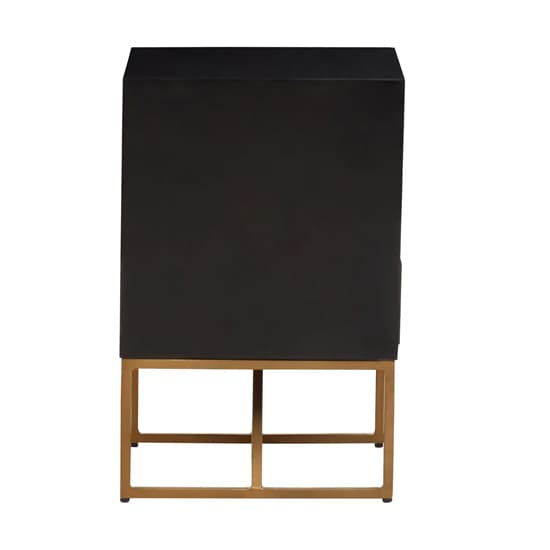 Kassel Mango Wood Side Table With 3 Drawers In Black_4