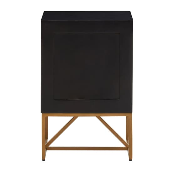 Kassel Mango Wood Side Table With 3 Drawers In Black_5