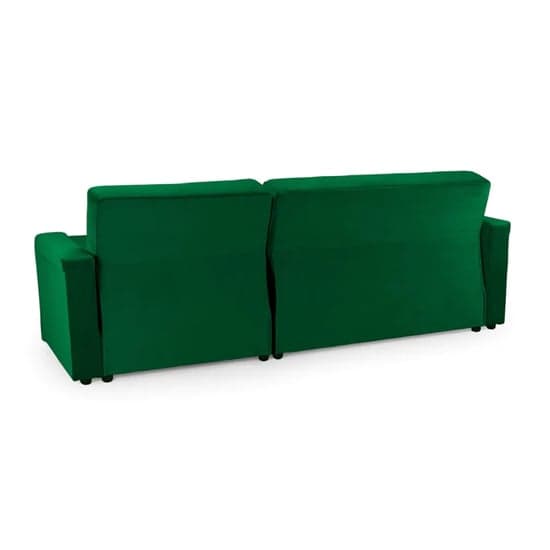 Kira Plush Velvet Sofa Bed Corner In Green_2