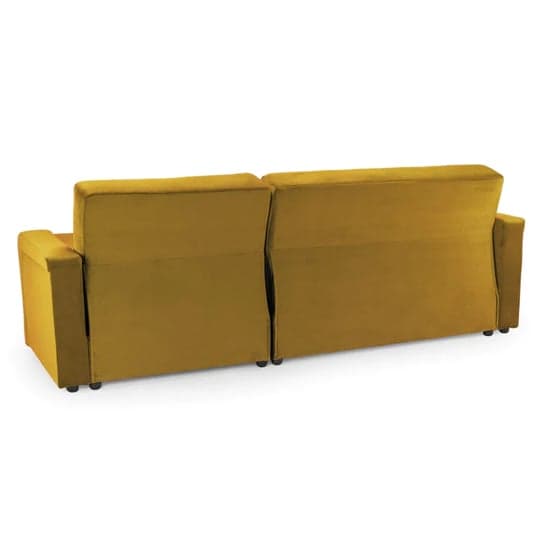 Kira Plush Velvet Sofa Bed Corner In Mustard_2