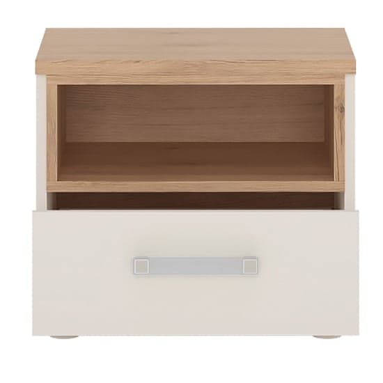 Kast Wooden Bedside Cabinet In White High Gloss And Oak_2