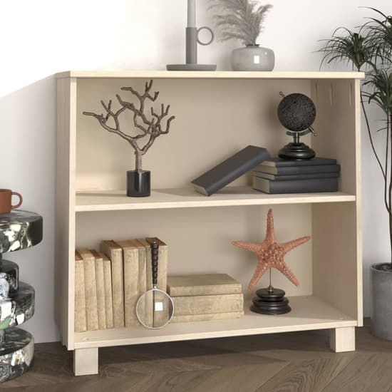 Kathy Solid Pinewood Bookcase With 2 Shelves In Honey Brown_1