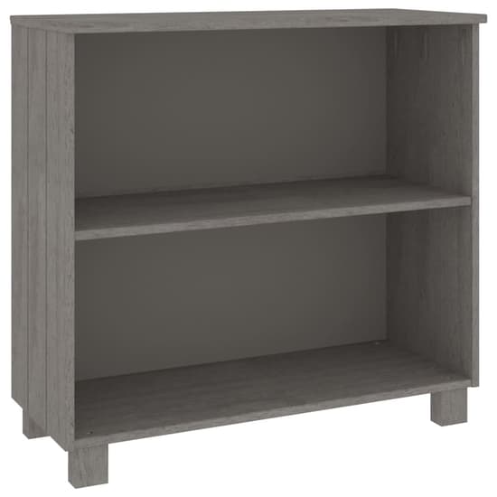 Kathy Solid Pinewood Bookcase With 2 Shelves In Light Grey_2