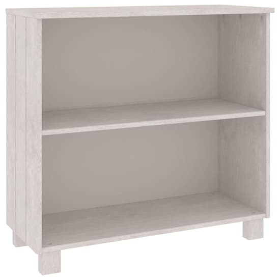 Kathy Solid Pinewood Bookcase With 2 Shelves In White_2