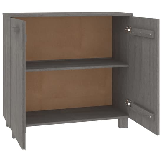 Kathy Solid Pinewood Sideboard With 2 Doors In Light Grey_4