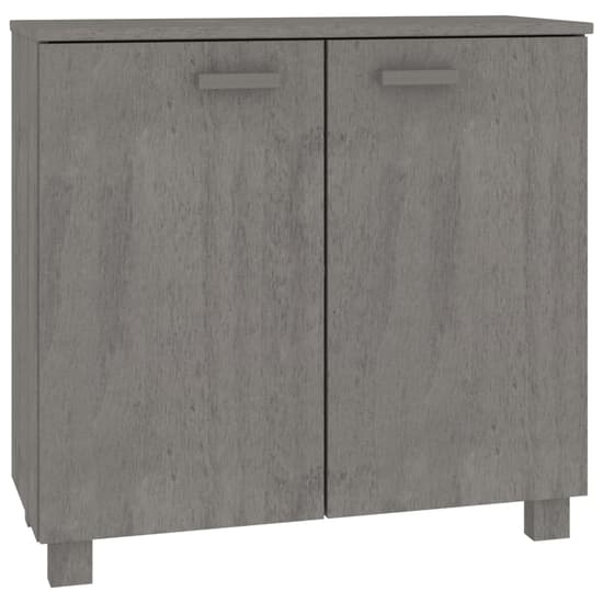 Kathy Solid Pinewood Sideboard With 2 Doors In Light Grey_3