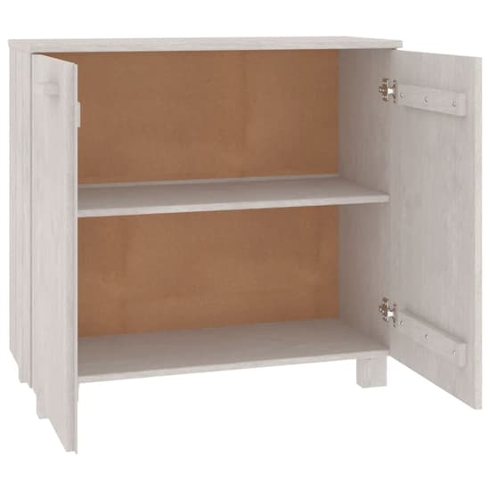Kathy Solid Pinewood Sideboard With 2 Doors In White_2
