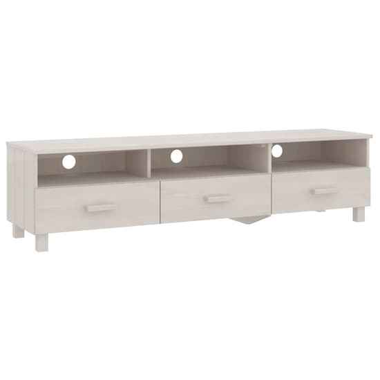Kathy Solid Pinewood TV Stand With 3 Drawers In White_3