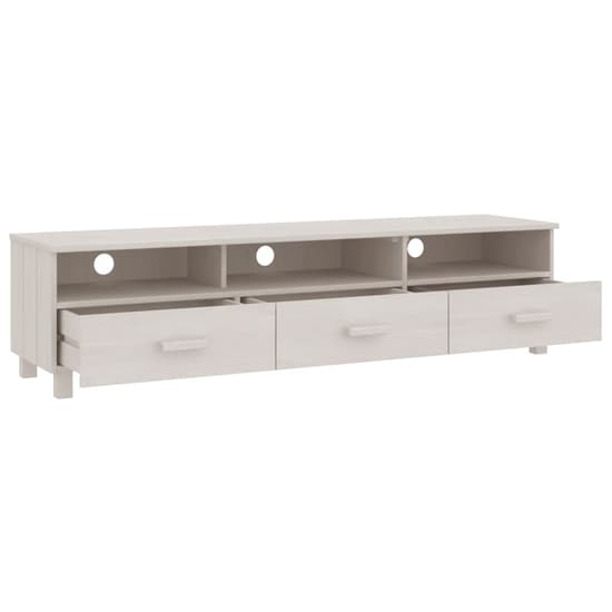 Kathy Solid Pinewood TV Stand With 3 Drawers In White_4