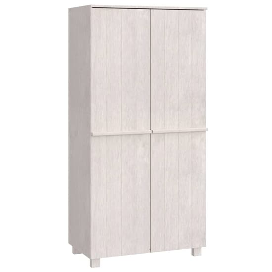 Kathy Solid Pinewood Wardrobe With 2 Doors In White_3