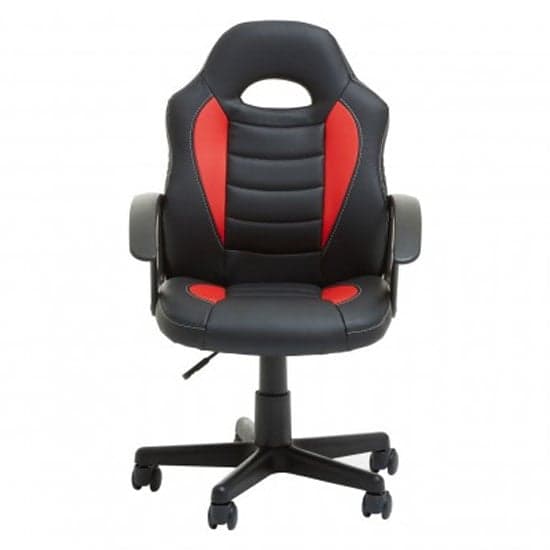 Katy Faux Leather Gaming Chair In Black And Red_2