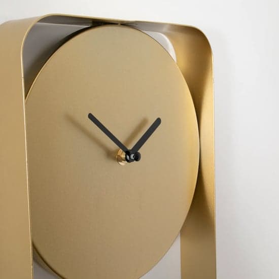 Kaunas Rectangular Metal Wall Clock In Gold_2
