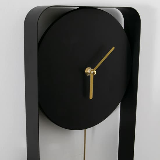 Kaunas Rectangular Metal Wall Clock In Matte Black Furniture in Fashion