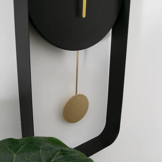 Kaunas Rectangular Metal Wall Clock In Matte Black Furniture in Fashion