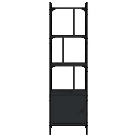Kavala Wooden Bookcase With 3 Shelves 1 Door In Black_3