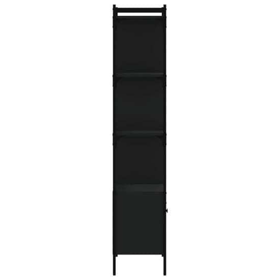 Kavala Wooden Bookcase With 3 Shelves 1 Door In Black_4