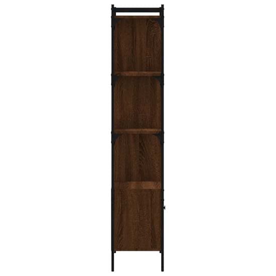 Kavala Wooden Bookcase With 3 Shelves 1 Door In Brown Oak_4
