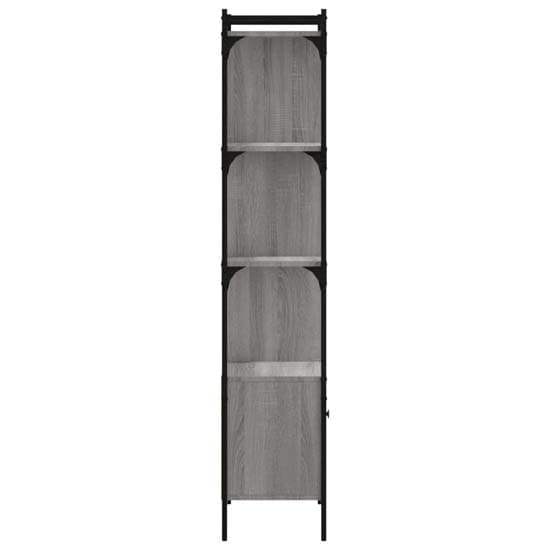 Kavala Wooden Bookcase With 3 Shelves 1 Door In Grey Sonoma Oak_4