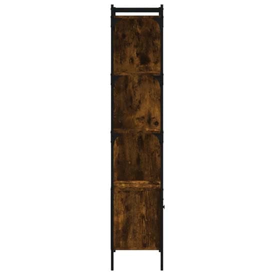 Kavala Wooden Bookcase With 3 Shelves 1 Door In Smoked Oak_4