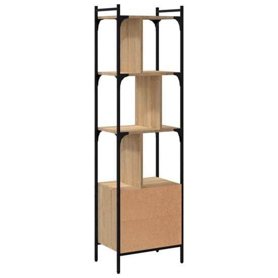 Kavala Wooden Bookcase With 3 Shelves 1 Door In Sonoma Oak_5