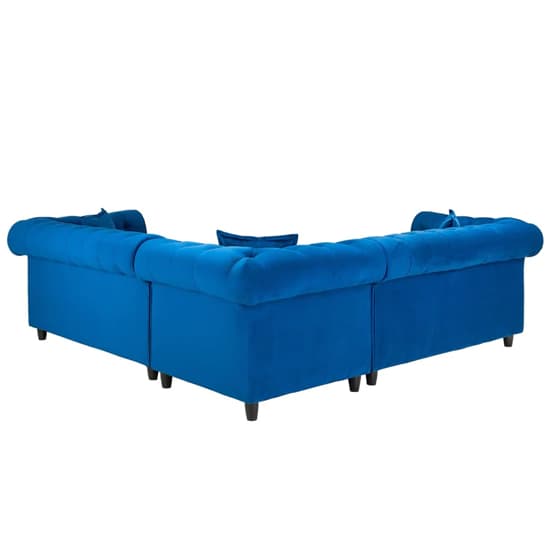 Kavala Large Plush Velvet Corner Sofa In Blue Furniture in Fashion