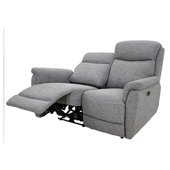 Kavon Fabric Electric Power Recliner 2 Seater Sofa In Grey_2
